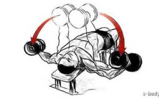 Разведение рук с гантелями лежа